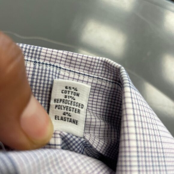 NEW Calvin Klein Men's XL 17-17.5 Button down Dress Shirt Regular Fit Plaid - Picture 4 of 9